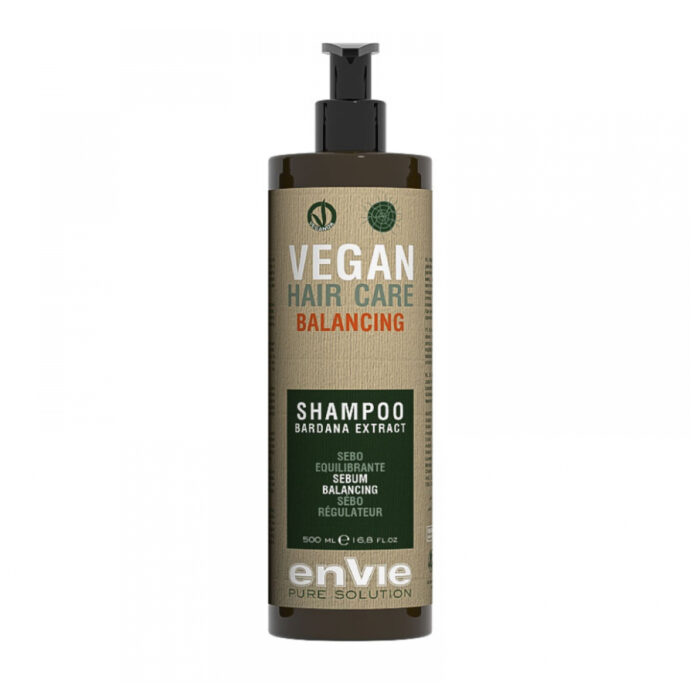 MARKONI. Шампунь лікувальний нормалізуючий для жирної шкіри ENVIE VEGAN BALANCING SHAMPOO BARDANA EXTRACT 500 мл