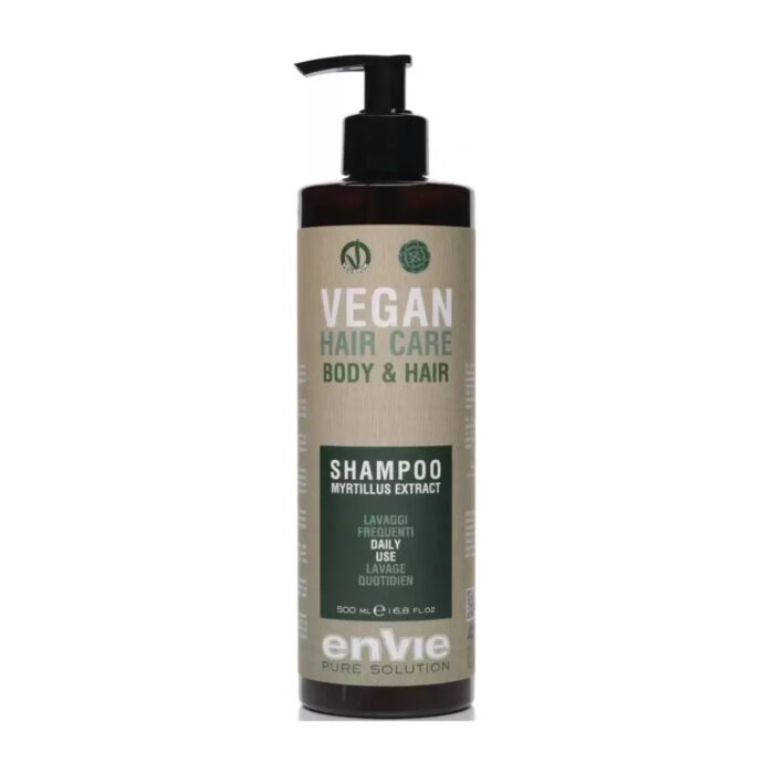 Шампунь+гель 2 в 1 для щоденного використання Envie Vegan Myrtillus Extract Body And Hair Shampoo 500 мл MARKONI. Шампунь+гель 2 в 1 для щоденного використання Envie Vegan Myrtillus Extract Body And Hair Shampoo 500 мл