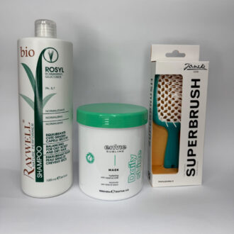 MARKONI. Набір шампунь Raywell bio Rosyl балансуючий + Маска Envie DAILY SHINE + щітка janeke у подарунок